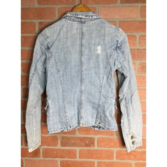 Z.Cavaricci Women Vintage Denim Jacket Collared Long Sleeve Blue Size Small - Picture 5 of 7